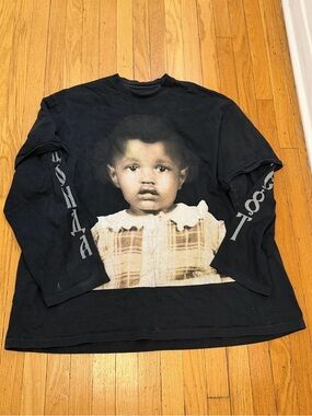 Balenciaga Black Long-Sleeve Graphic Tee